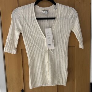 Veronica Beard Ivory Textured Knit Sweater